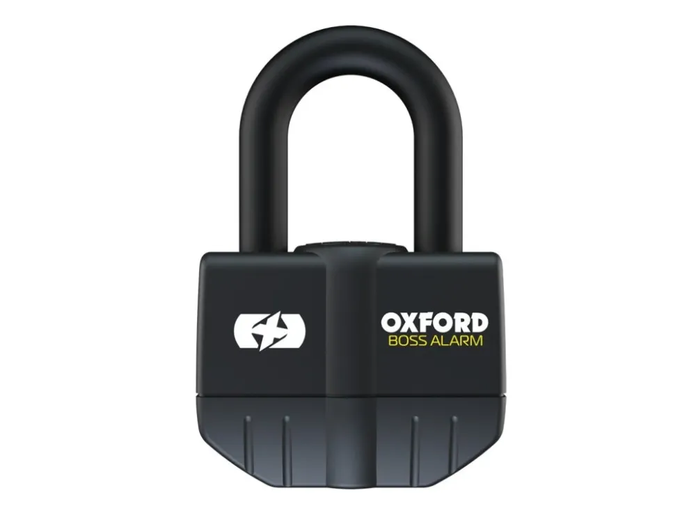 Zámek U profil BIG BOSS ALARM, OXFORD (integrovaný alarm, průměr čepu 16 mm, černý) Originální