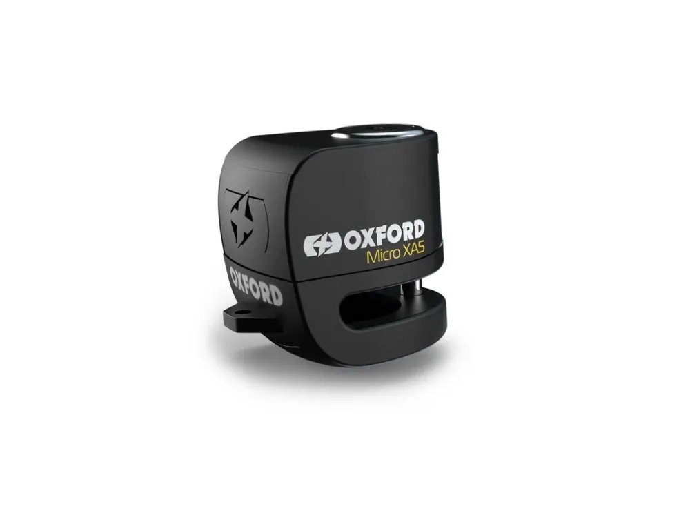 Top Prodej Zámek kotoučové brzdy Micro XA5, OXFORD (integrovaný alarm, černý, průměr čepu 5,5 mm)