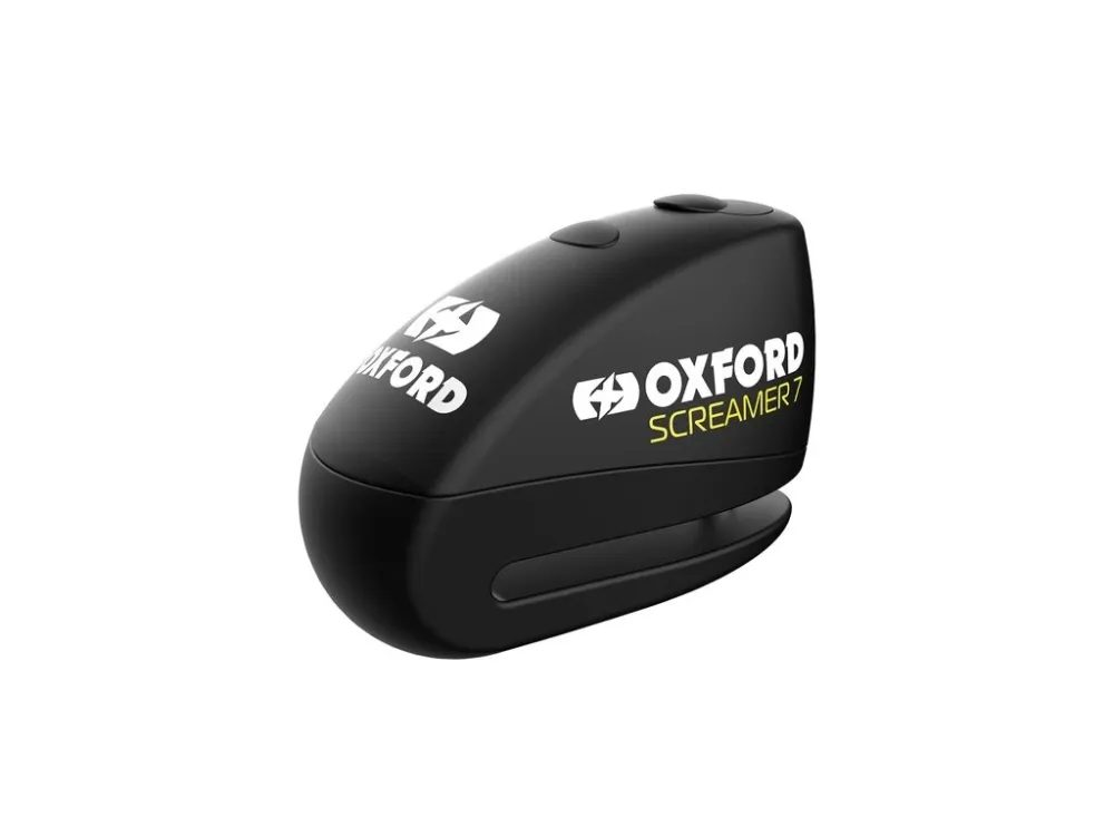 Odeslání Ihned Zámek kotoučové brzdy SCREAMER 7, OXFORD (integrovaný alarm, černý/černý, průměr čepu 7 mm)