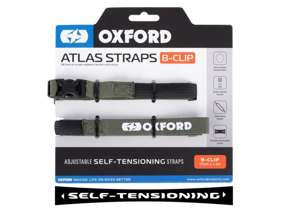 Zavazadlové popruhy Atlas B-Clip, 2 ks, OXFORD (zelená, 17mm x 1,2m) Finální Výprodej