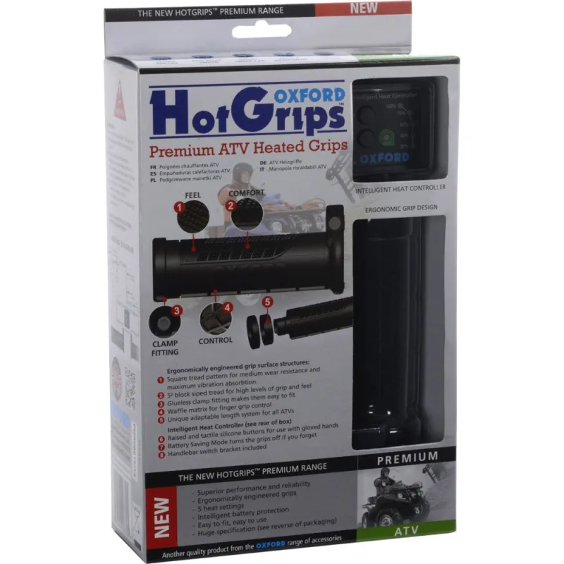 Tovární Cena Gripy vyhřívané Hotgrips Premium ATV, OXFORD - Anglie (upravitelná délka gripu 121-130mm)