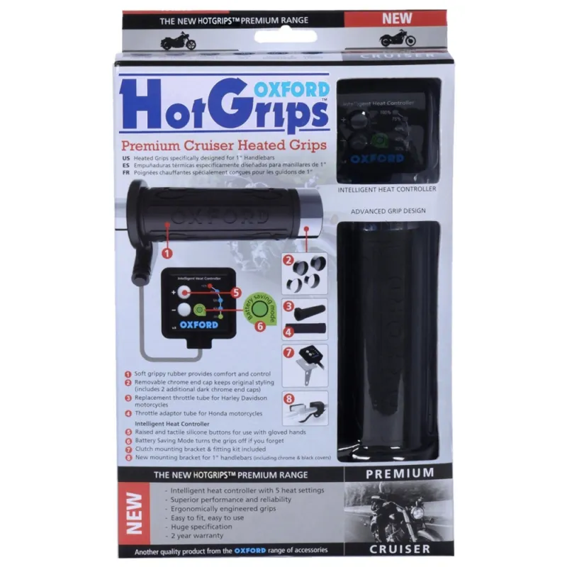gripy vyhřívané Hotgrips Premium Cruiser, OXFORD (vnitřní průměr 25,4mm) Finální Výprodej
