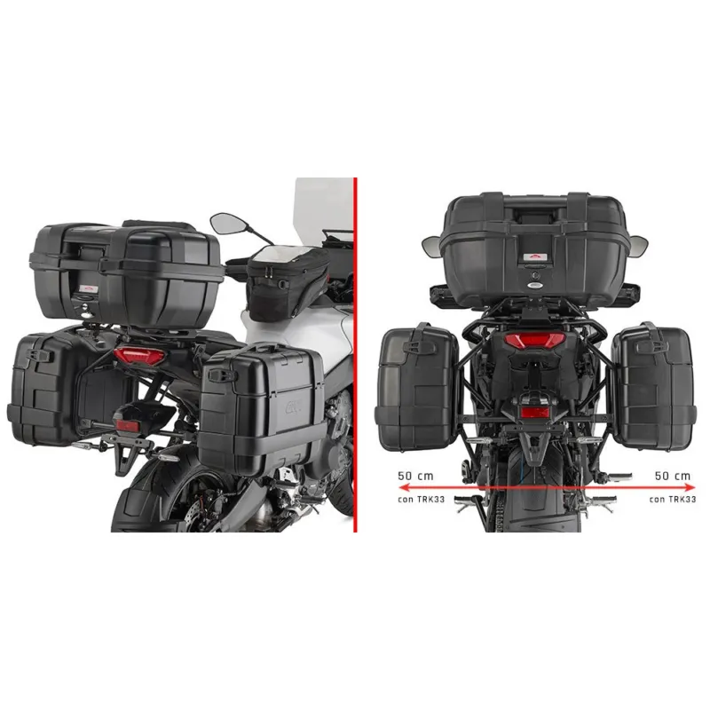 Sezónní Sleva PLO2171MK trubkový nosič bočních kufrů PL ONE-FIT pro Yamaha Tracer 9/9 GT/9 GT+ (25-26)