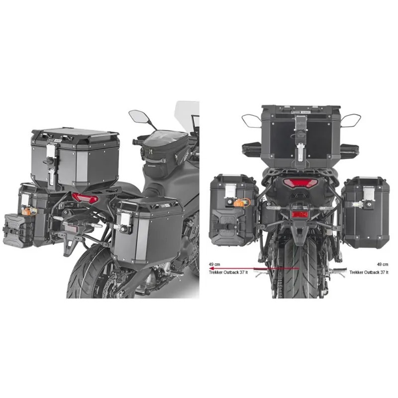 Finální Výprodej PLO2159CAM trubkový nosič bočních kufrů PL ONE-FIT pro Yamaha Tracer 9 (21-24)