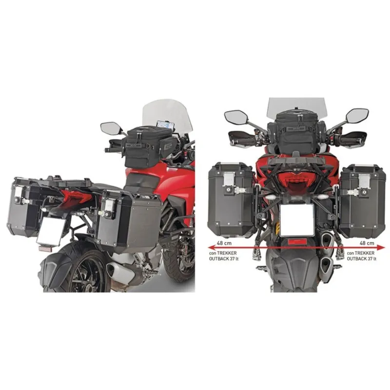 Nejprodávanější PLR7411CAM trubkový nosič Ducati Multistrada 1260 (18-20) pro hliníkové boční kufry TREKKER OUTBACK