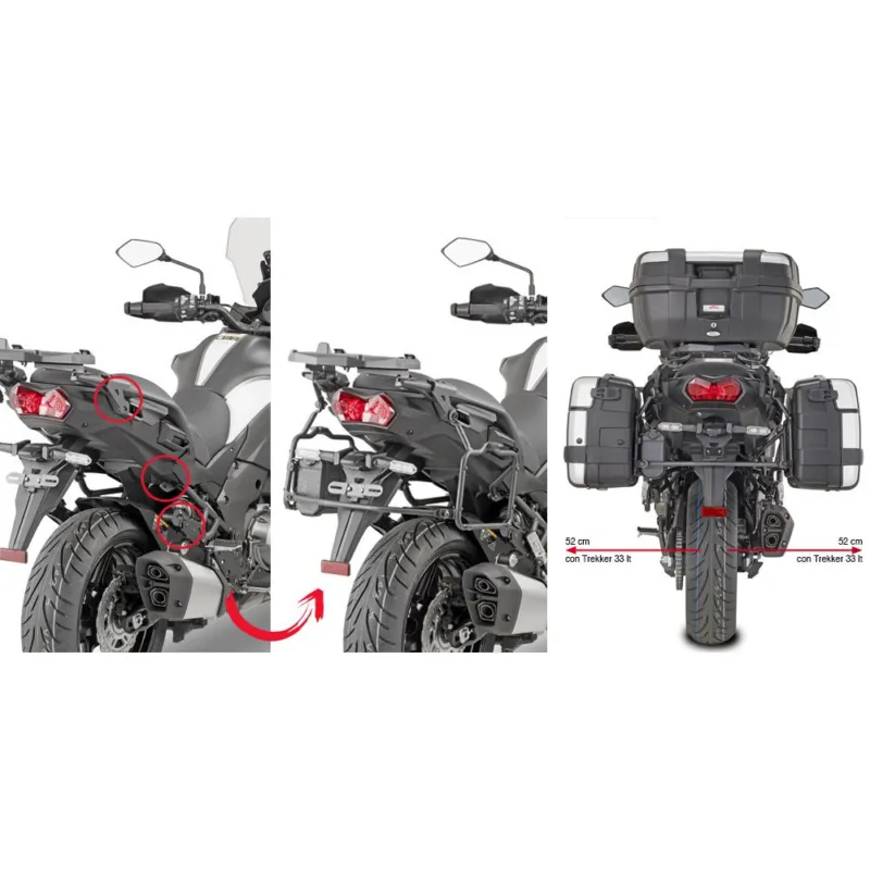 Odeslání Ihned PLR4126 trubkový nosič Kawasaki Versys 1000 (19-24)/Versys 1100 (25-26) EASY FIT pro boční kufry