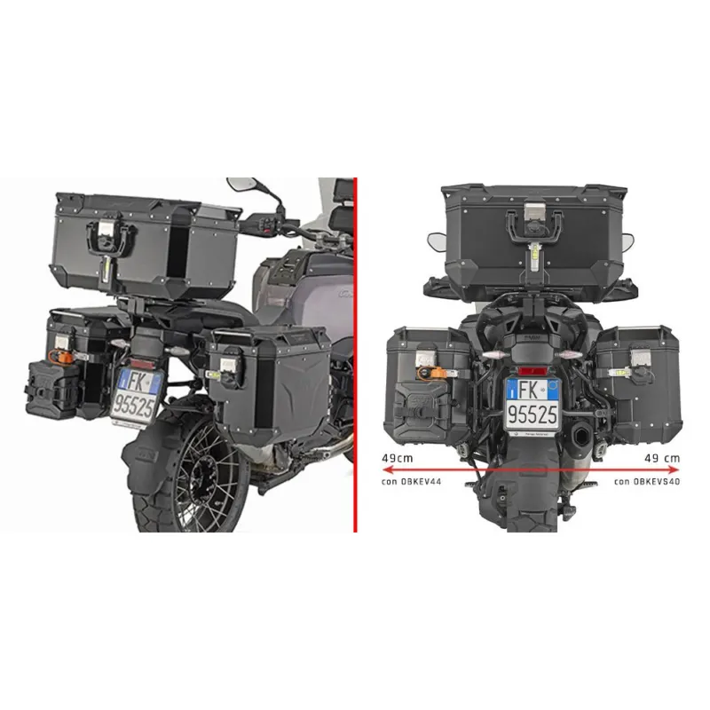 Akce PLOS5146CAM trubkový nosič bočních kufrů OBKEVSxxx s výřezem na výfuk pro BMW R 1300 GS Adv. (25-26)