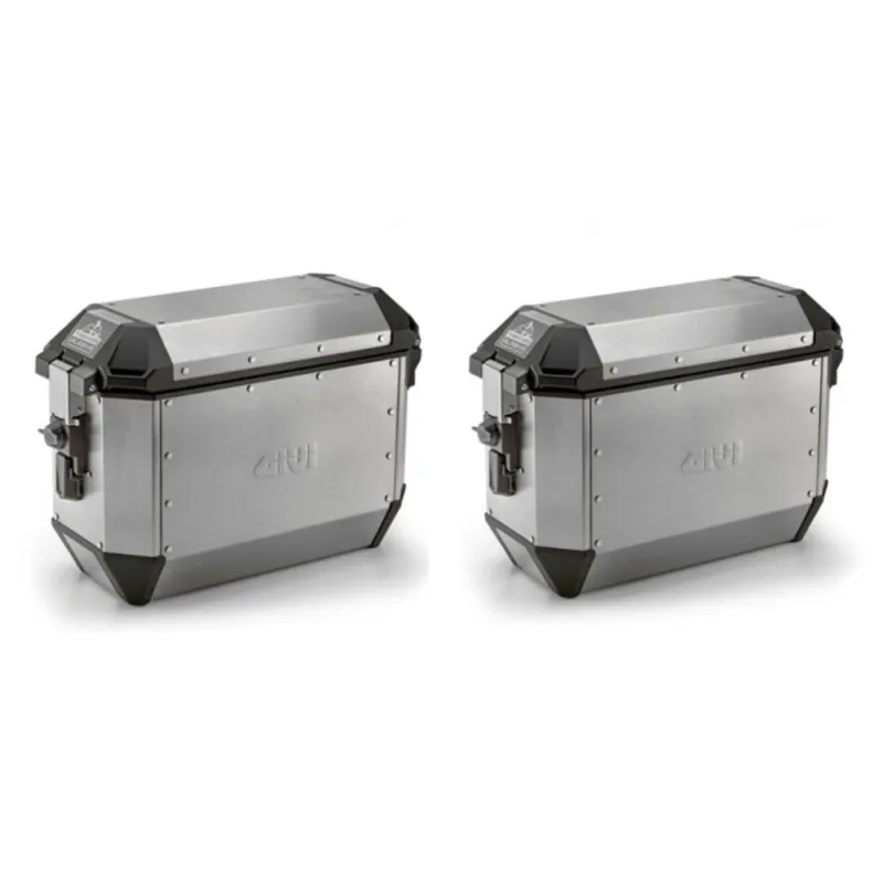 Super Cena ALA36APACK2 pravý + levý kufr GIVI Trekker ALASKA celohliníkový stříbrný (boční), objem 2x36 ltr.