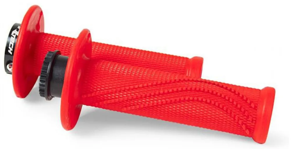 Ověřený RTECH gripy lock-on R20 Wave BETA RR 125-530 neon červené 1 pár