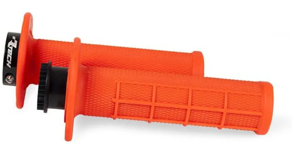 RTECH gripy lock-on R20 Half Waffle neon oranžové 1 pár Výprodej