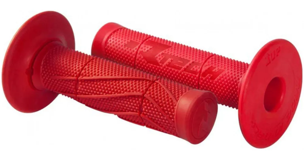 Značkový RTECH gripy Wave měkké červené pár délka 118 mm