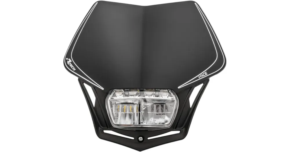 RTECH UNI přední maska včetně světla V-Face FULL LED černá Časově Omezené