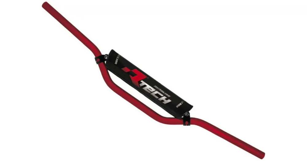 RTECH řídítka Pit B. o průměru 22 mm s hrazdou a chráničem červená Nejlepší Volba