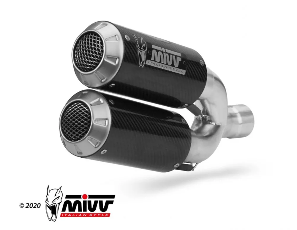 Omezená Nabídka 2 koncovky výfuku MIVV MK3 D.043.SM3C Karbon