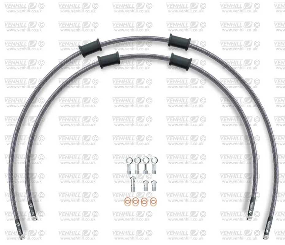 Bezpečná Platba RACE Hadice přední brzdy sada Venhill POWERHOSEPLUS SUZ-7020F (2 hadice v sadě) Průhledné hadice, chromové koncovky